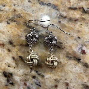 Sterling silver Double Love ❤️ Knot Earrings